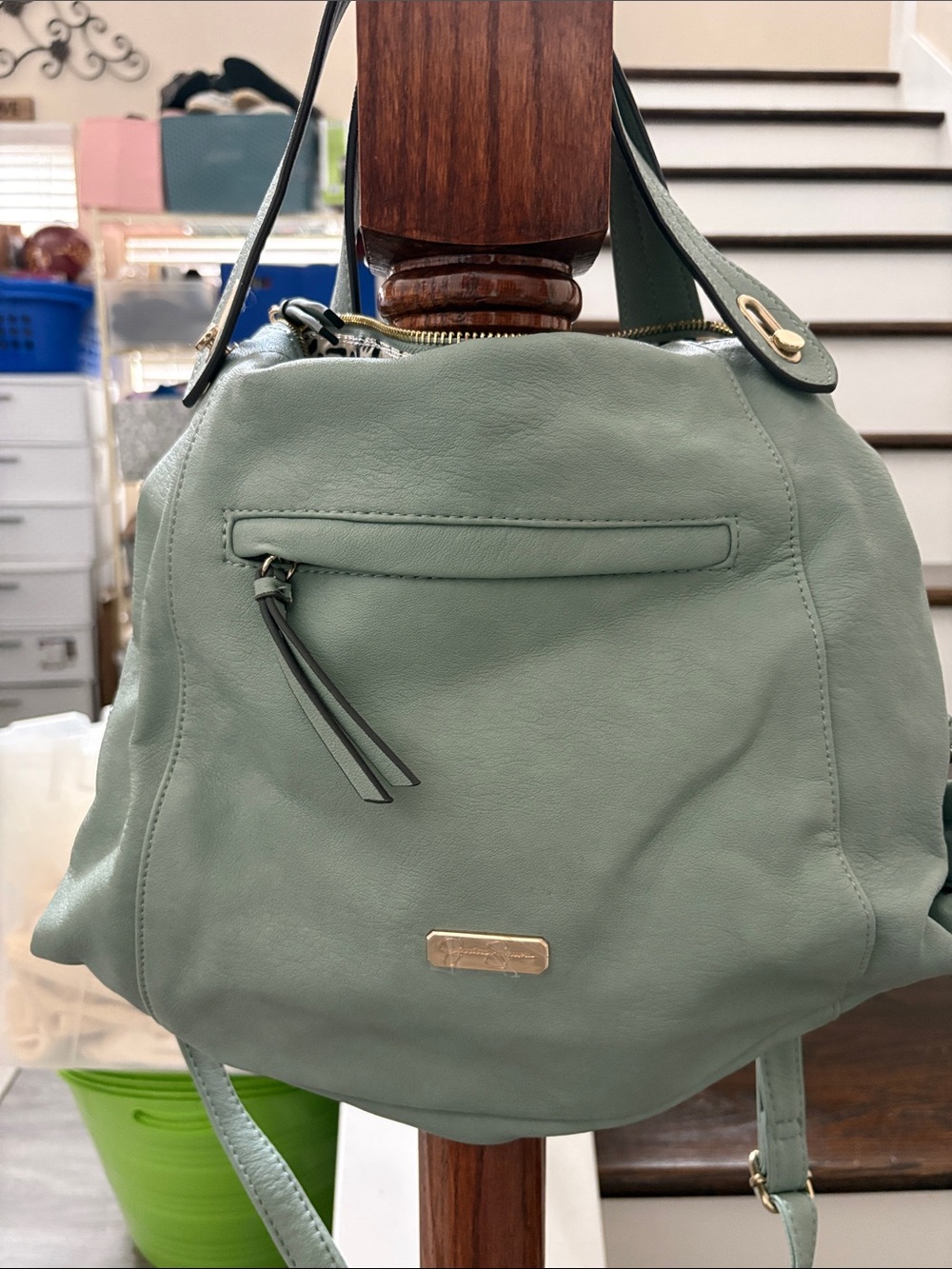 Jessica Simpson Mint Green Leather Shoulder Bag